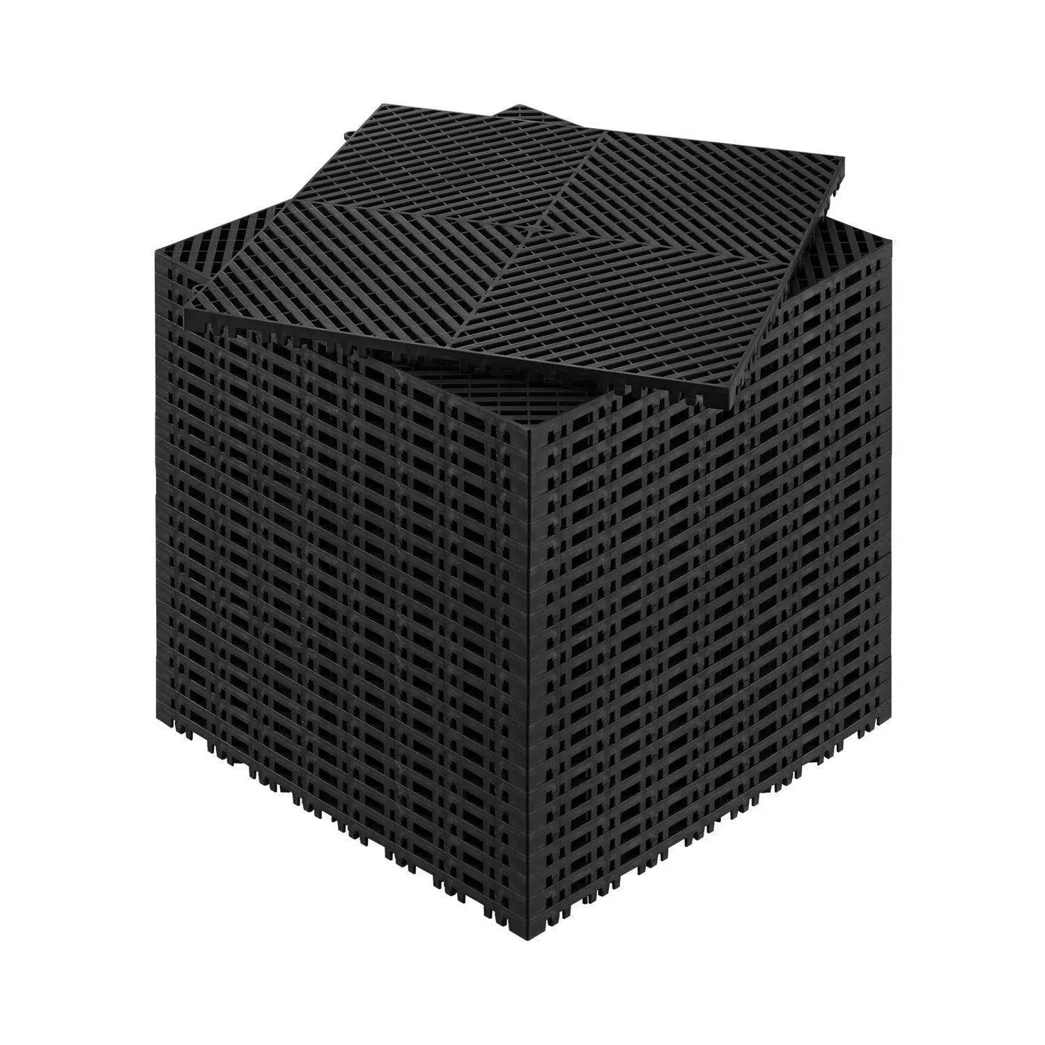 Father's Day Gift Synthetic Bathroom Drainage Mat, 15.7"x15.7" Modular Interlocking Cushion Tiles