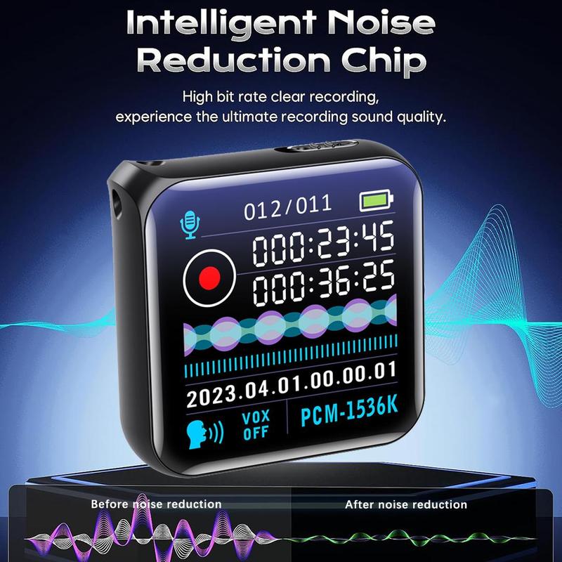 Smart recorder with speech-to-text, HD audio, one-touch recording, simple operation, large memory and long battery life