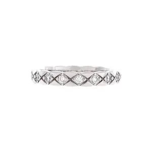 Pre-owned Chanel Coco Crush Ring 18K White Gold and Diamonds Mini by Rebag