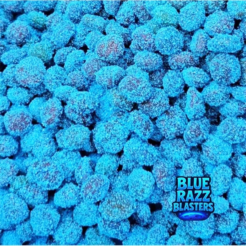 The Mystery Boutique Blue Razz Blasters Viral Blue Raspberry Extreme Sour Gushers 5oz-16oz Cosmic Flavor Chewy Sweet Snack TikTok Trending Sour Gummies Candy - Bonbon