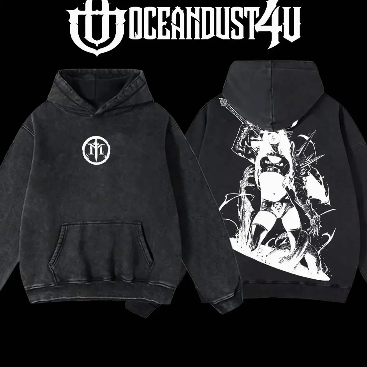 OceanDust4U Magik Comic Ink Illyana Rasputin Noir Men's Hoodie & T-Shirt Apparel, 100% Premium Cotton, Oversized Fit, Pre-Washed, Unisex Classic Top 7N1
