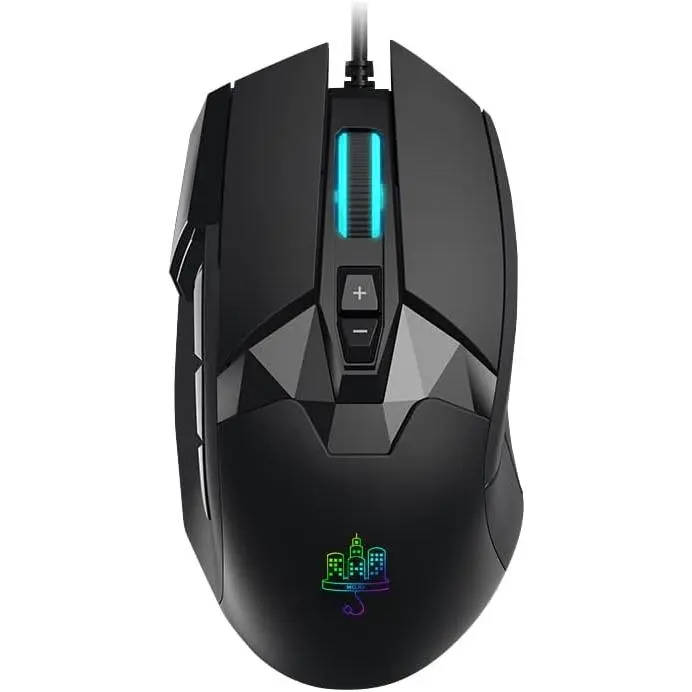 MOJO Pro Performance Silent Gaming  - Wired  with 9 Programmable Buttons Including Sniper Key, 12000 DPI, 1000 Hz, Force Adjustable, Custom Profiles