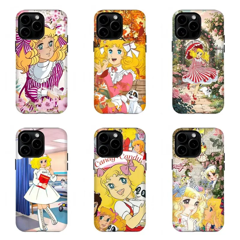 Candy-Candy Anime Phone Case|Cute Retro Cartoon Protective Cover For iPhone 17 Pro Max 16 15 14 13 12 11 for Samsung S21 S22 S23 S24 S25 S26 Phone Case|Tough Phone Case|Gift For Fans|Gifts for anime lovers
