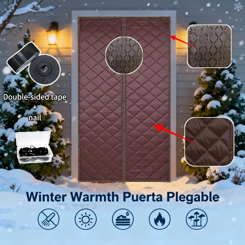 Winter Magnetic Oxford Cloth Warm Insulation Door Curtain, Durable Cold Proof and Warm Magnetic Closure, Must-Have Home Use, Essential for Winter Warmth