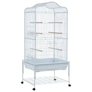 69-Inch Metal Bird Cage with Rolling Stand & Play Top – Spacious Flight Cage, Side-Out Tray, Easy to Clean, Mobile – Ideal for Parakeets, Cockatiels, Conures, Lovebirds, Budgies, Finches 69-Inch Metal Bird Cage with Rolling Stand & Play Top