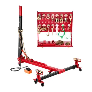 VEVOR Auto Body Frame Puller Straightener, 6T Tension Car Body Repair Equipment with 6000PSI Hydraulic Foot Pump Swivel Post, Includes 16 Straightening Tools, for Auto Repair Shop, Sedan SUV Pickup