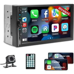 Double Din  Stereo with  , 7inch Touchscreen Double Din Radio  Audio Receivers with , , Backup Camera, SWC, FM, USB, Subwoofers