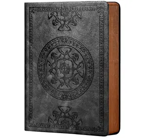 Lined Journal for Men Soft Cover Notebook Leather Journals for Writing, 180 Lay Flat Vintage Mens Journal Personal Diary, 5.7'' X 8.3'', Black for a Father's Day gift