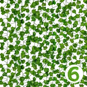 6 Pack Fake Vines for Room Décor, Artificial Ivy Greenery Garland Fake Leaves Hanging Plants Vine for Bedroom Aesthetic Wedding Party Garden Greenery Decor Outdoor Indoor Wall Décor