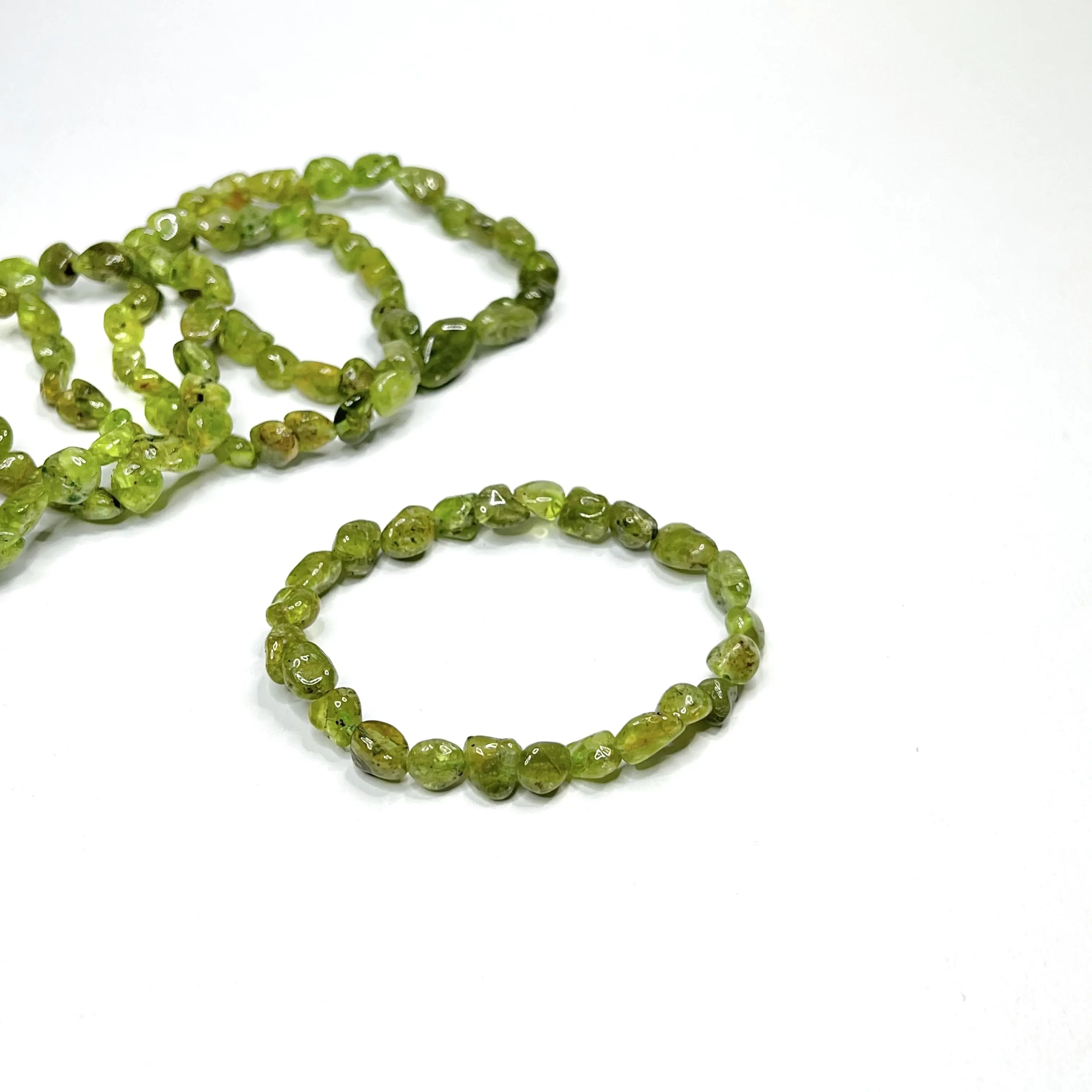 Natural Peridot Crystal Bracelet Handmade with Genuine Gemstones 6mm Oval Beads Stretch Design Comfortable Fit Ideal for August Birthdays
