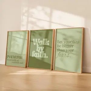 Christian Wall Art Prints Set of 3, Bible Verse Posters, Modern Scripture Prints, Faith Home Decor,  Minimal Wall Art