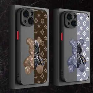 Luxury Printing Machine Bear For iPhone 17 Air 16 15 14 13 12 11 Pro Max Plus Anti-Drop Shockproof Phone Y2K Cover
