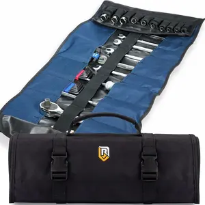 32 Pocket Tool Roll Organizer - Wrench Organizer & Tool Pouch - Wrench Roll Includes Pouches for 10 Sockets - Roll Up Tool Bag for Electrician, HVAC, Plumber, Carpenter or Mechanic - From  Tool