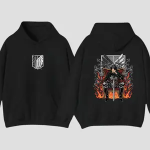 Attack on Titan Levi Vintage T-Shirt, Anime Acid Washed Graphic Tee & Gildan Hoodie, Retro Y2K Double Print Shirt, Oversized Unisex Cotton Streetwear, Manga Inspired Casual Outfit, Unique Gift for Anime Lovers Fabric Soft