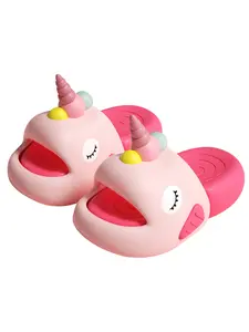 Rainbow Unicorn Slippers for Baby Girls, Cute Cartoon Animal Soft Sole Shoes, Thick Eva Home Slippers for All Seasons
