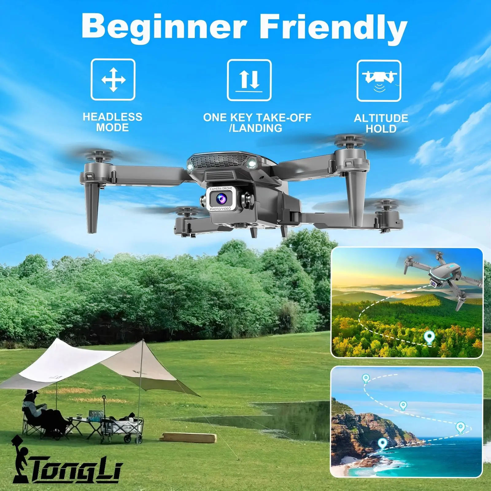 Dual Camera RC Drone, Stable Flight with Anti-shake Shooting, FPV Photo / Video Recording, 2.4G Anti-interference Remote Control, Flight Attitude Fine-tuning, Low Battery Reminder, Basic Version / Single Camera Version / Dual Camera Version