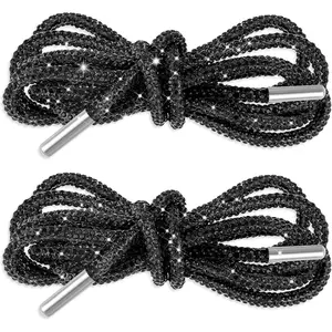 2count Glitter Shoe Laces - Rope Bling, Shiny Rhinestone, String for Shoes & Sweatpants