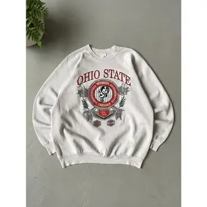 Vintage Ohio Team Crewneck Graphic Print Pullover Sweatshirt Gray Size XL