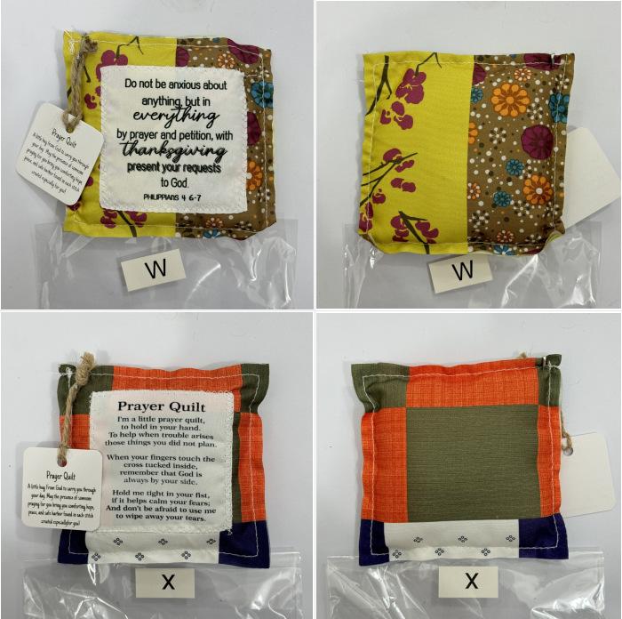 Vintage Prayer Blanket Square with Cross Inside, Mini Handmade Quilt, Religious Quilt, Colorful Stitched Blessing Poem Throw, Home Decor Gift Idea, Pocket Prayer Quilt #GLOBAL PICKS