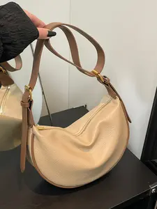 Fashionable Minimalist Solid Color Crescent Bag, Elegant and Convenient Shoulder Crossbody Bag for Work, Shopping, and Daily Use