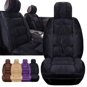 Cyber Monday Soft Plush Car Seat Covers Universal Fit in Brown Beige Purple Black Cyber Monday Special Comfortable Stylish Vehicle Interior Upgrade