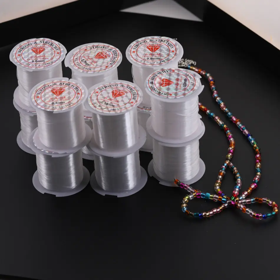 Adjustable Transparent Nylon Fish Silk Wire - Non-Elastic Fishing Line, Multi-Purpose Beading Thread for DIY Jewelry Accessories, Bead Mix Assortment, Adjustable Transparent Wire