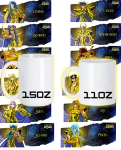 Caballeros del Zodiaco 12 Dorados 11oz & 15oz Ceramic Mugs Tazas