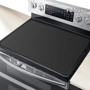 Heat Resistant Silicone Stove Top Cover, Foldable Dish Drying Mat, Ceramic & Glass Cooktop Protector, Flat RV Stovetop Protector, Kitchenware, Home