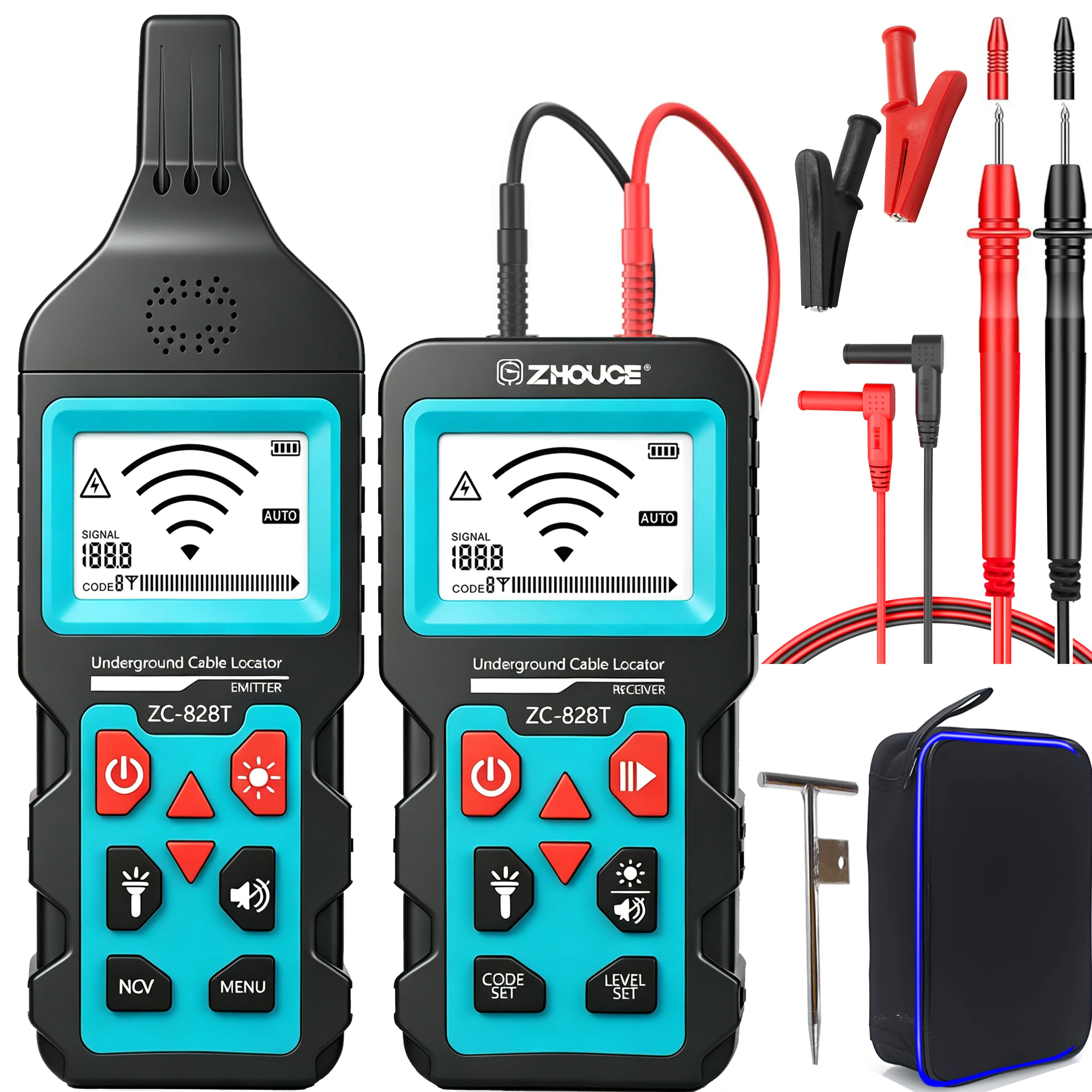 Upgraded Deep Scan Underground Cable Locator Wire Tracker, Underground Wire and Cable Detector for Dog Fence, Irrigation System, Buried Wires and Pipelines, Circuit Breaker Finder, Wall & Underground Cable Tracer