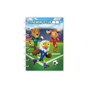 2026 Football Theme Pocket Cartoon Notebook, Perfect Gift for Soccer Lovers, Ideal for Office, School, Daily Use, Theme Notebook