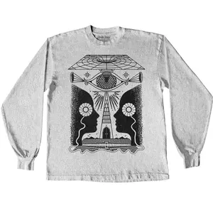 Awake Happy - Illusion of Separateness            Long Sleeve Tee Cotton Unisex Womens Menswear Tshirt Top Relaxed Fit Man Streetwear Classic Tops Mindfulness Spiritual Motivational Self Help Mental Health