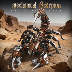 1074PCS Mechanical Scorpion Model Building Blocks Toys Collection Display Desktop Ornaments DIY Assembly Insect Bricks Sets Christmas Birthday Gifts For Boys Teens Adults