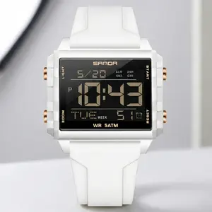 Digital Sports Watch for Men Women, 5ATM Waterproof Military Tactical Watch with Large Square Face, LED Backlight, Alarm, Stopwatch, 12/24H Format, Calendar Week Date, Soft Silicone Band, Fashion Casual Outdoor Wristwatch for Running Fitness Swimming