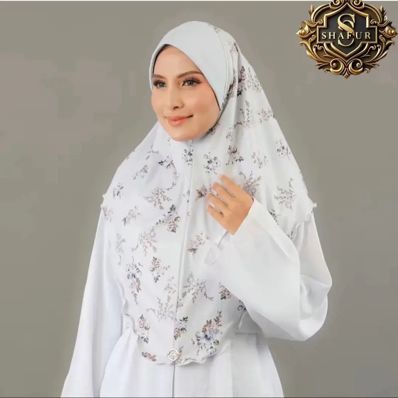 Malaysian Ready to Wear Instant Hijab | Pinless Ironless Slip-On Scarf | No Undercap Needed | Soft Floral Hijab for Muslim Women