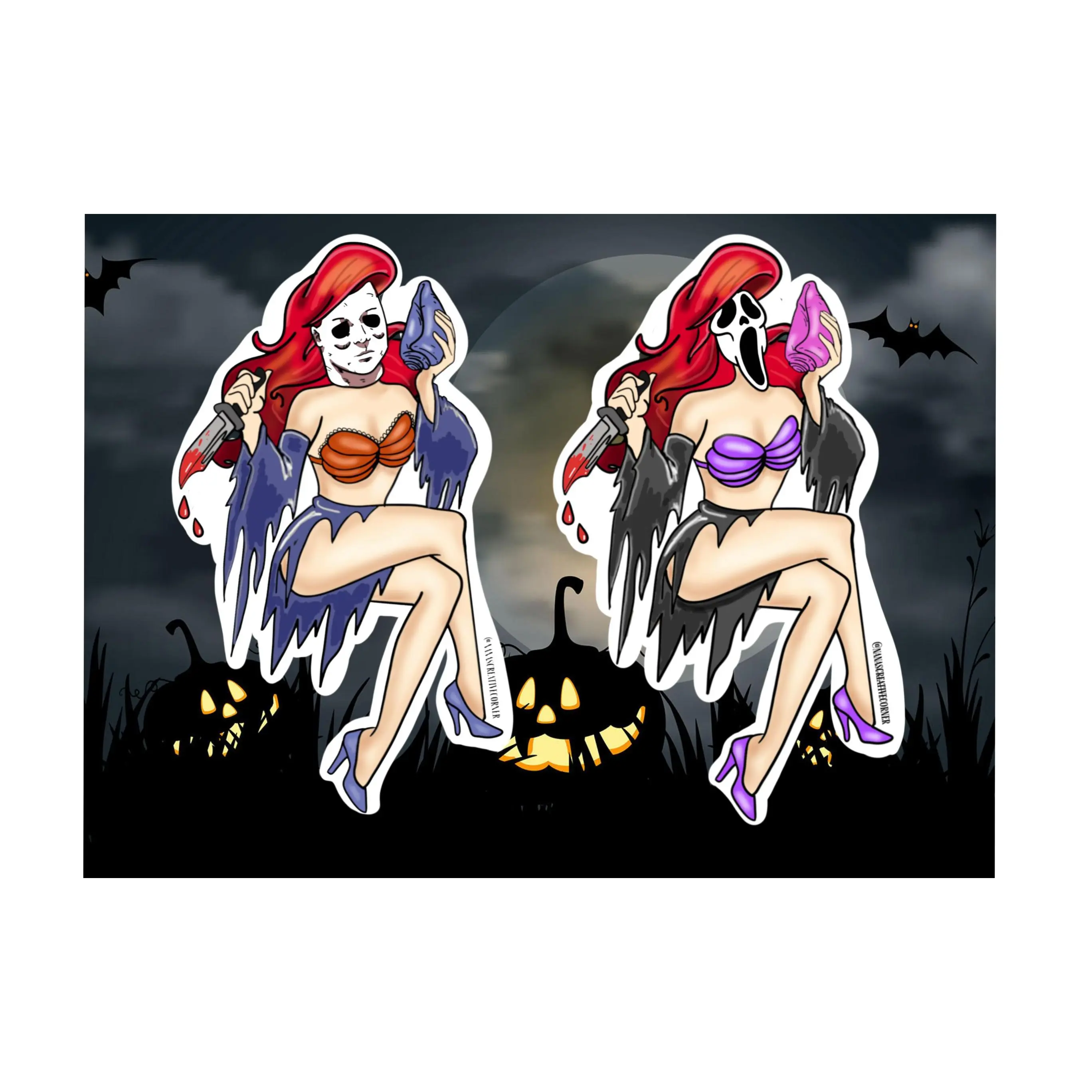Spooky Ariel Stickers