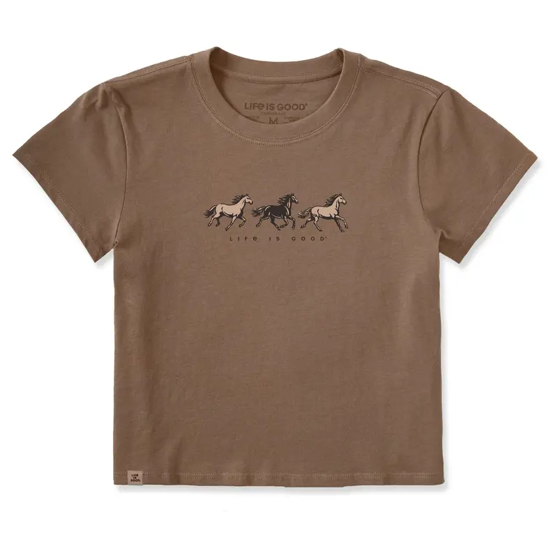 Women's Life is Good Sunset Waves Short Sleeve Crusher Boxy Tee