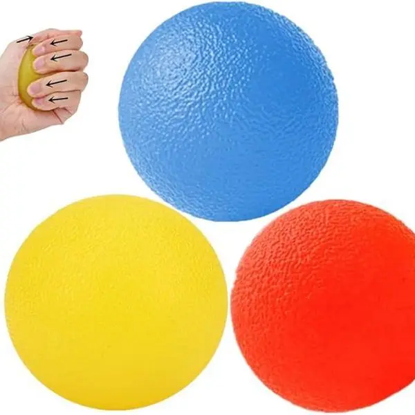 3-Level Resistance Hand Exercise Balls | Physical Therapy Grip Strengthener for Arthritis/Carpal Tunnel | Textured Rehab Squeeze Balls (Adult Stress Relief Set)