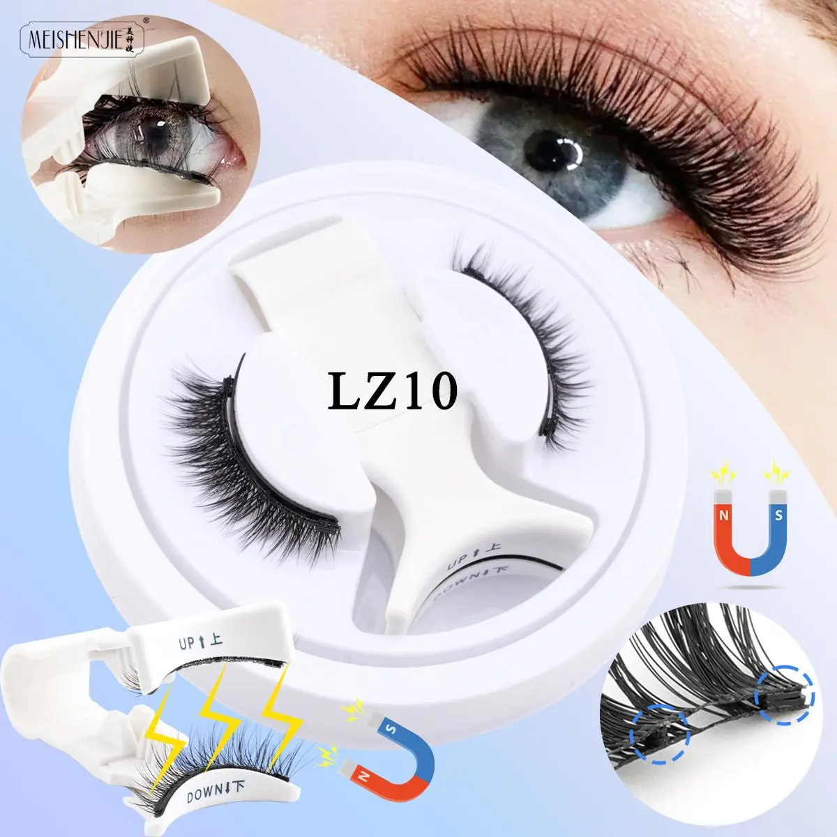Magnetic Eyelashes Set High Quality 15 Styles Natural Long Magnetic Lashes Kit with Tweezer Makeup Tools No Glue Free Faux Cils