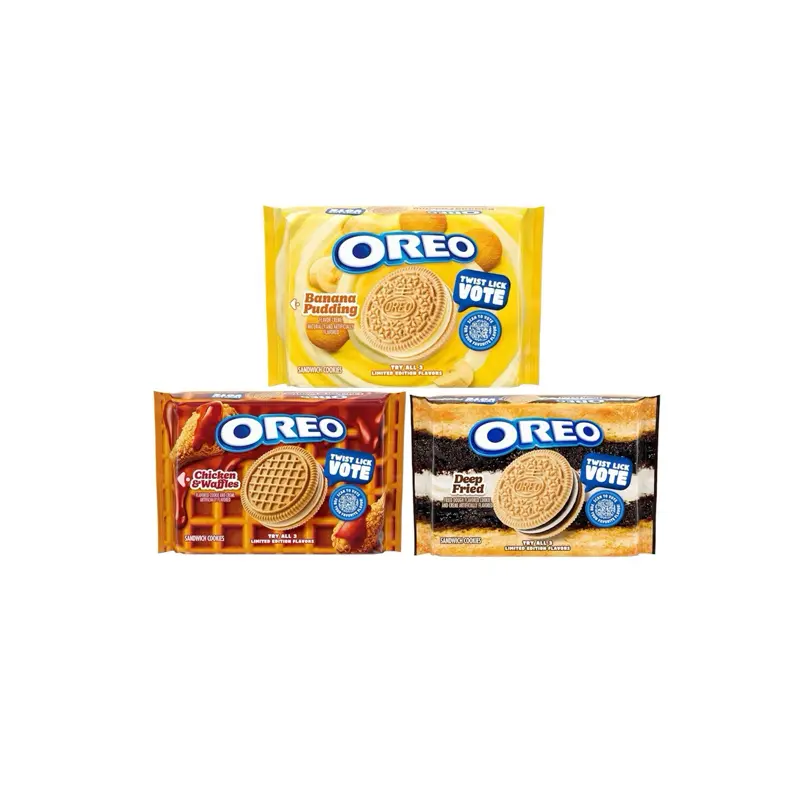 Limited Edition Oreo Cookie Snack 3-Pack - Banana Pudding, Chicken & Waffle, Deep Fried Flavors | Gourmet Cookies, Assorted Snacks, Sweet Treats, Food Items