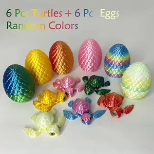 12-Piece Turtle Egg Set, Turtle Designs, 3D Printed Plastic Decorations, Multi color Home Desktop Ornament, Aquarium Theme, Perfect for Holidays#GLOBAL PICKS