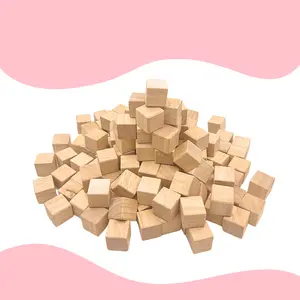 onncom DIY Wood Cubes 1-inch Small Wooden Blocks for Baby Shower, Crafts, STEM, Building, and Blank Wooden Dice
