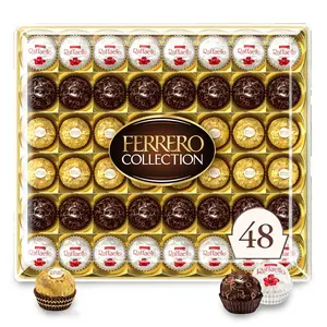 Premium Assorted Chocolate Dessert Snack - Ferrero Collection, Hazelnut, Dark Chocolate, Coconut Flavors - 48 Count, 6.1 oz Treats