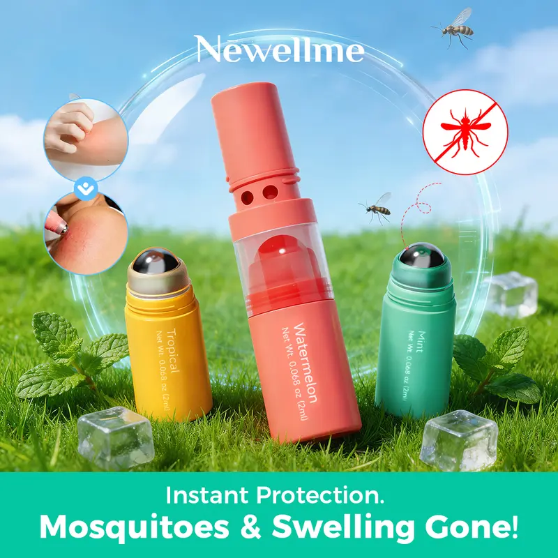 Newellme-Your Best Summer Hack! ️ Viral Mosquito Repellent + Anti-Itch Roller & Focus Nasal Inhaler - Non-Toxic Essential Oil Blend - 3 Pack for Travel & Camping