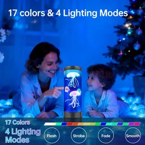 Jellyfish Lamp, 17 Colors Changing Table Lamp with Remote Control, USB Powered Jelly Fish Light Lamp, 4 Lighting Modes Water Lamp Christmas Halloween Gifts for Teen Boys Girls Room Decoration Led Multicolor