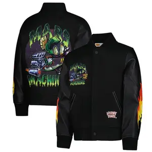 Marvin The Martian Varsity Jacket, Retro Cartoon Graphic Bomber, Fun Animation Collector Gift, Nostalgic Streetwear For Classic Fans