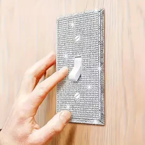 Sparkling Crystal Decorative Outlet Cover Plates, No Electricity or Batteries Required, Easy Installation Wall Plate Set, Gifts
