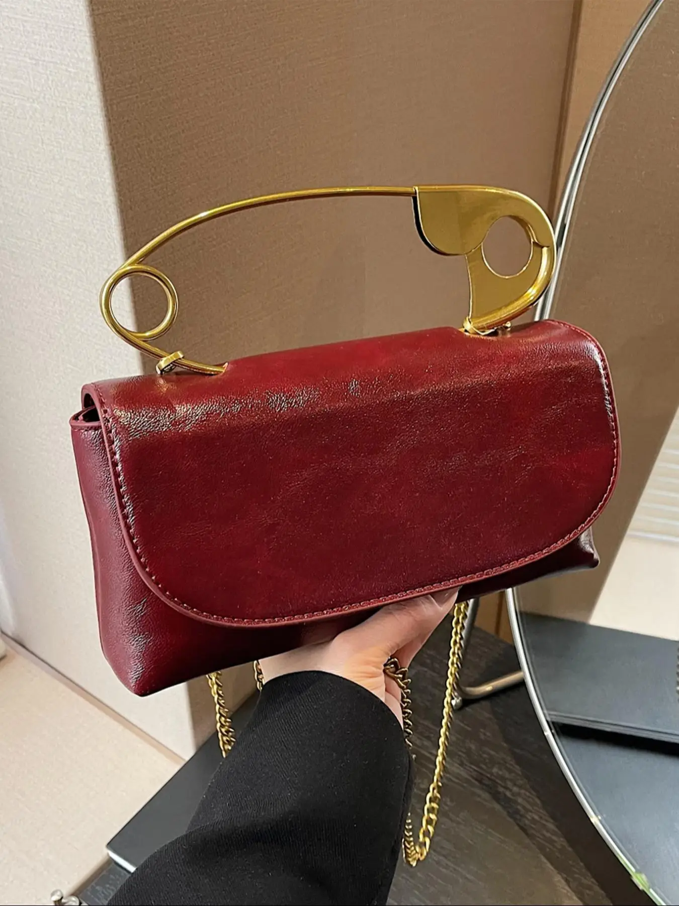 Women's Elegant Solid Color Handbag, Fashionable PU Leather Crossbody Bag for Daily Used, Casual Trendy Versatile High-end Daily Commuting Bag