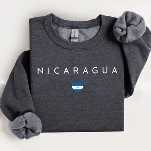 Nicaragua Pullover Sweatshirt, Nicaragua Crewneck Shirt, Nicaragua Souvenir Gift, Nicaragua Flag, Travel Sweater