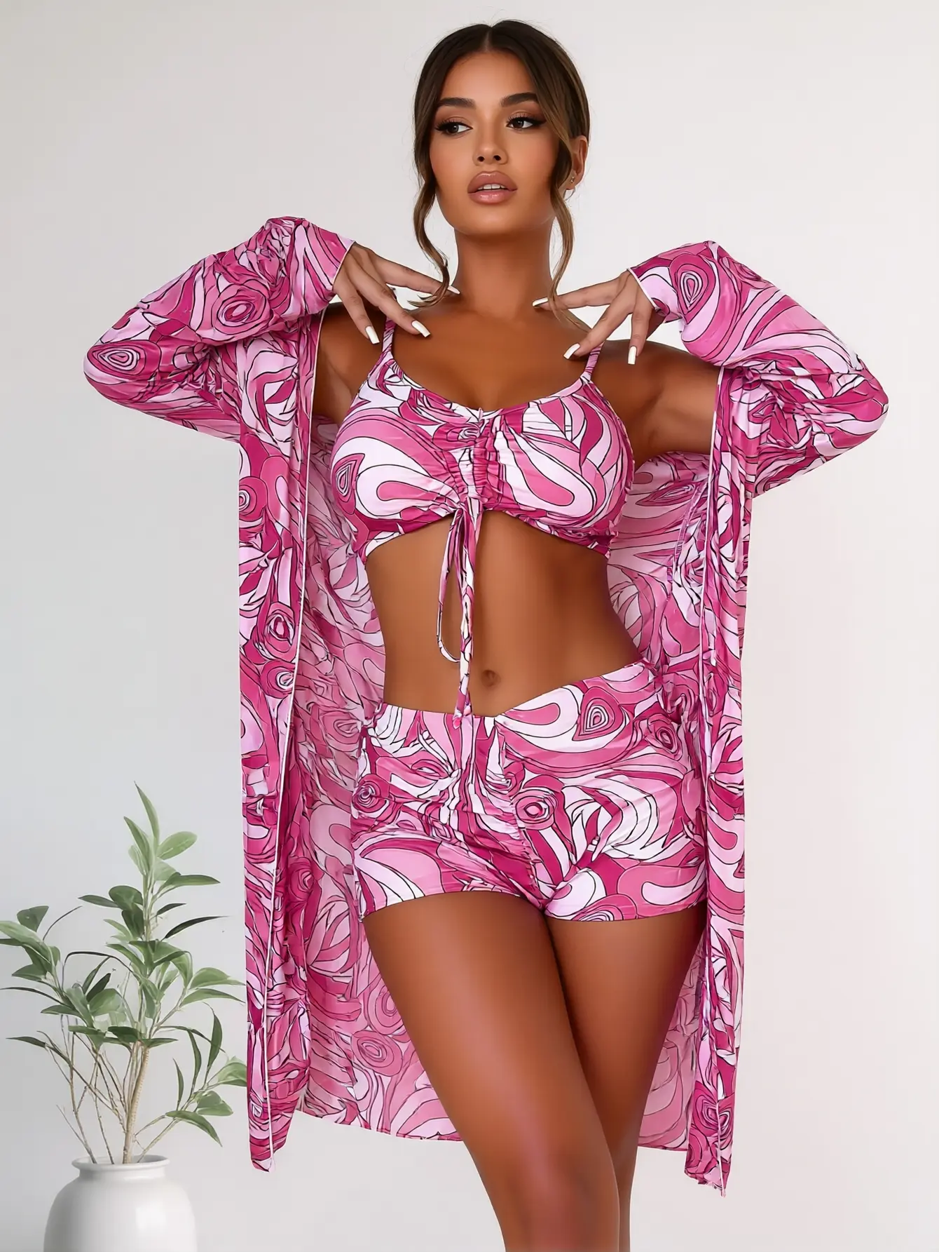 Women's Floral Print Wrap Sarong Sunscreen Tankini - Beachwear Cover Up, Elegant Swim Dress with Flowy Skirt, Adjustable Straps for Resort Wear