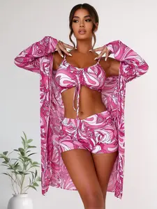 Floral Print Wrap Sarong Sunscreen Suit - Women's Fashion SwimsuitWomen's Elegant Swim Dress for Resort Wear with Flowy Skirt and Adjustable Straps